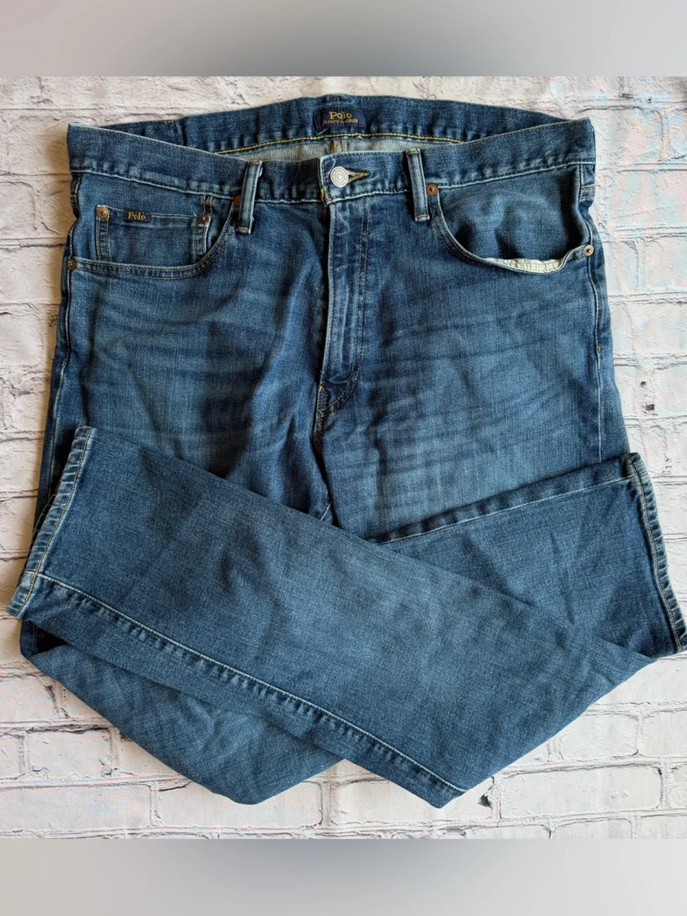 Polo RALPH LAUREN 36x34 THE VARICK SLIM STRAIGHT Mens Jeans Preppy Classic
